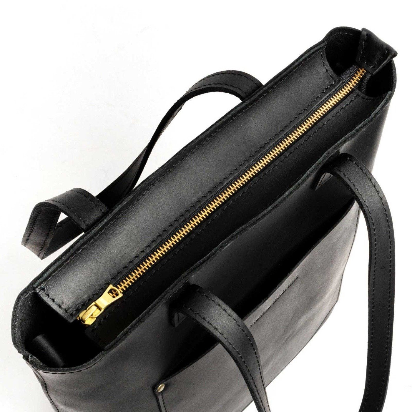Black*Zipper | Medium Tote with dual shoulder straps and crossbody strap
