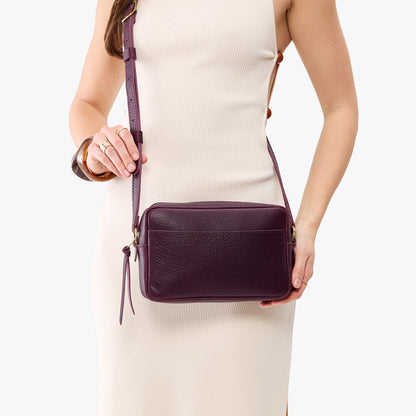 Plum*Large | Mid-size rectangular crossbody with adjustable strap