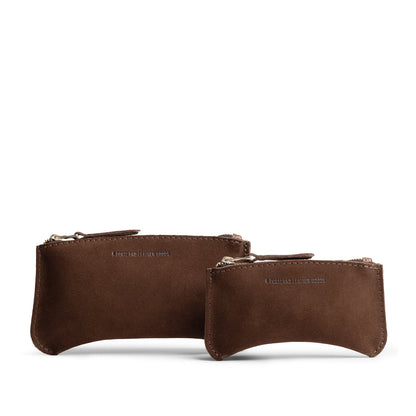 Stagecoach | Large and Small pouches with a top zipper and unique curved bottom