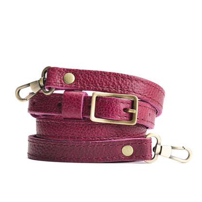 Orchid | Leather crossbody strap with metal buckle and lever snap swivel clasps