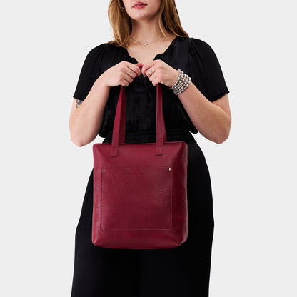 Rhubarb*Zipper | Medium Tote with dual shoulder straps and crossbody strap