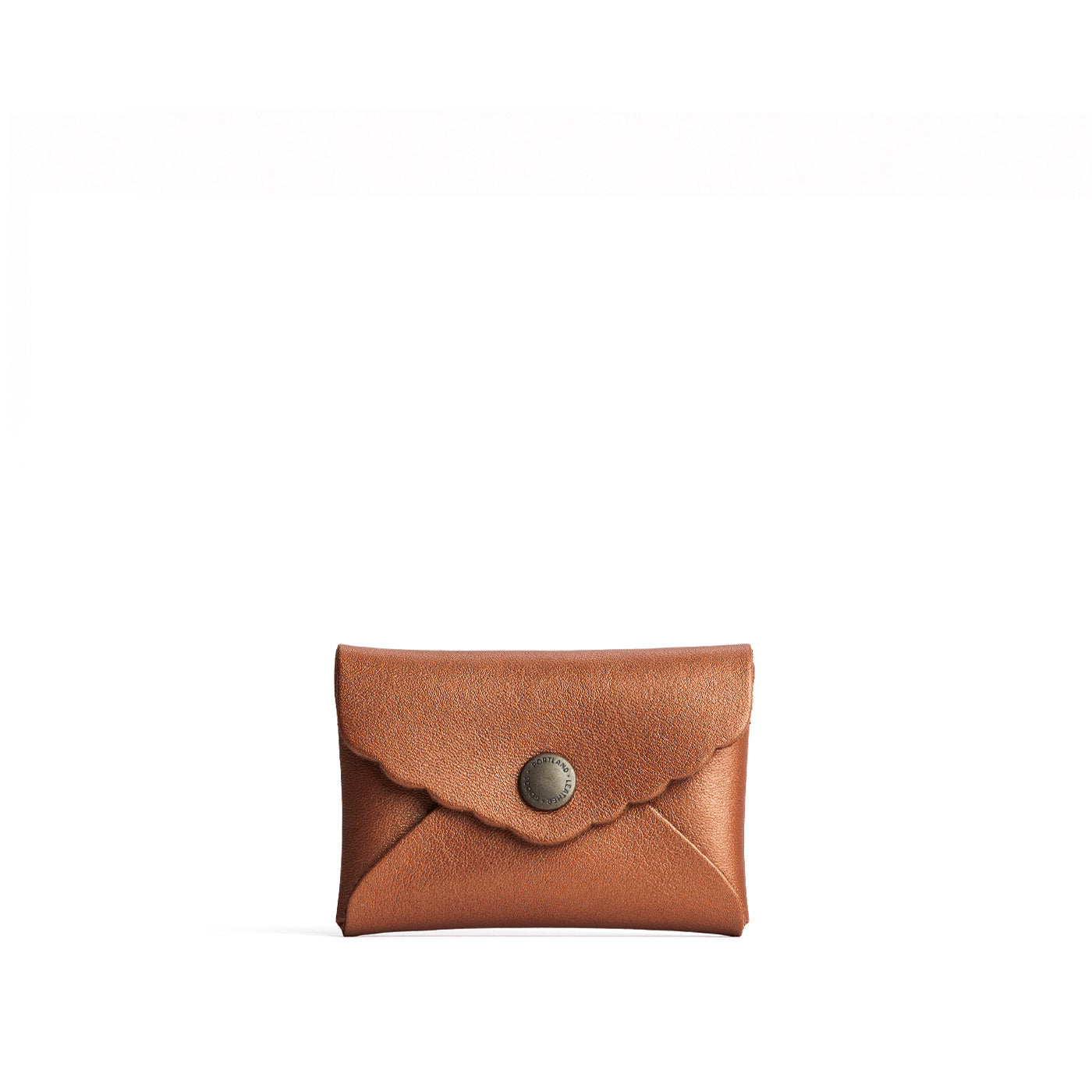 Hava | Small leather wallet with scalloped edge