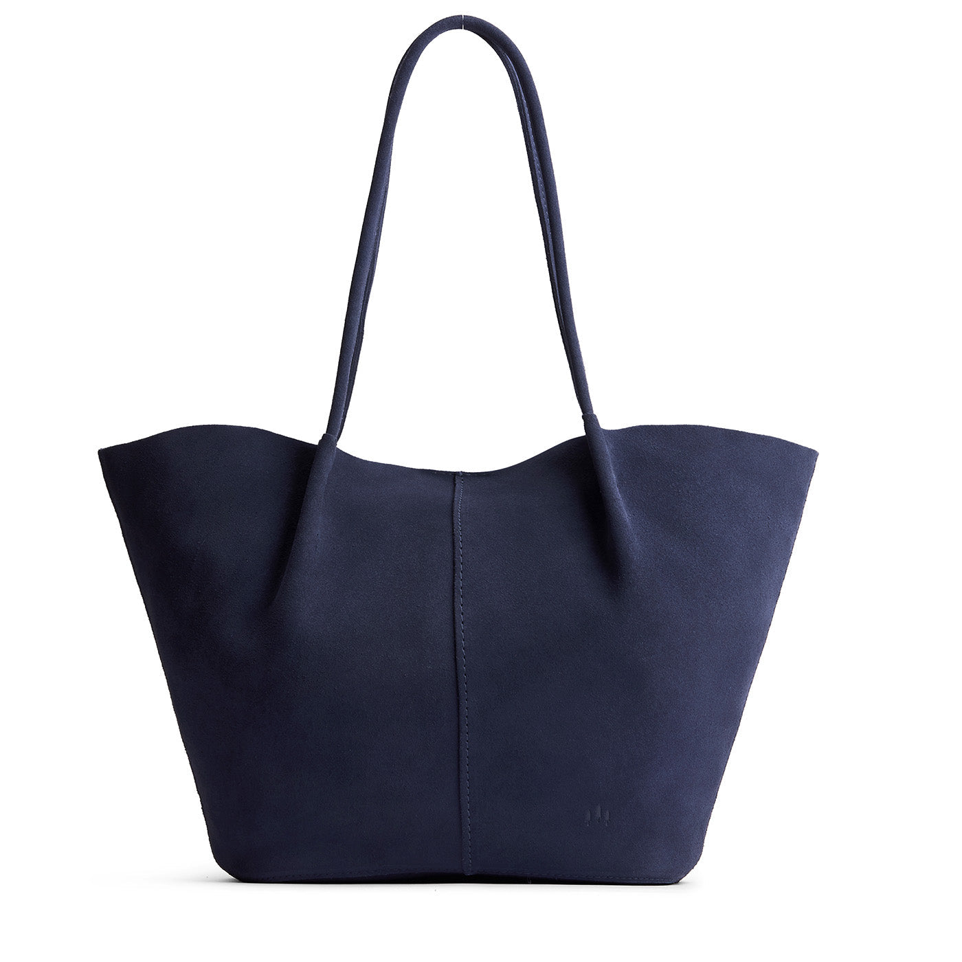 Alaska Blue*Oversized | Extra wide bucket shaped tote bag with matching leather handles