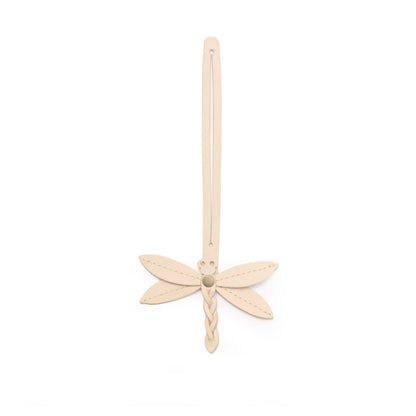 Bone | Dragonfly shaped leather charm tassel