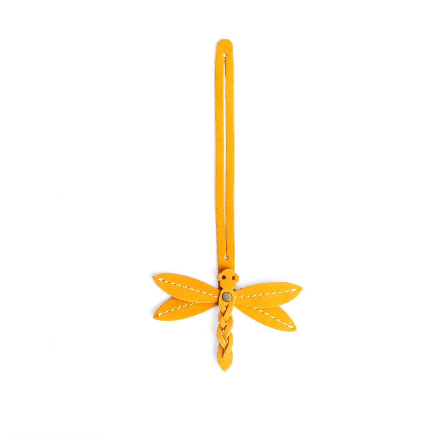 Turmeric | Dragonfly shaped leather charm tassel