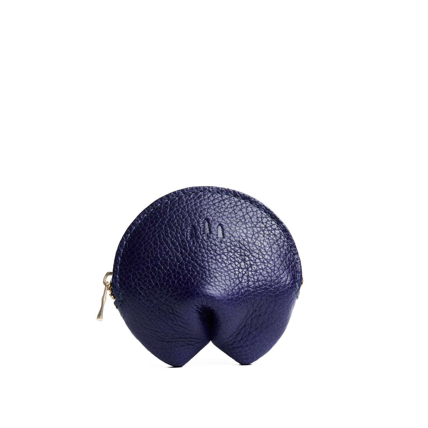 Cobalt | Leather fortune cookie shaped keychain pouch