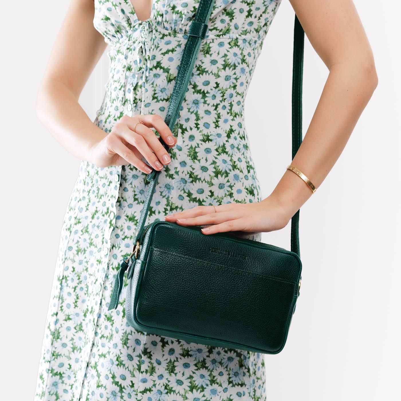 Forest Green*Large | Mid-size rectangular crossbody with adjustable strap