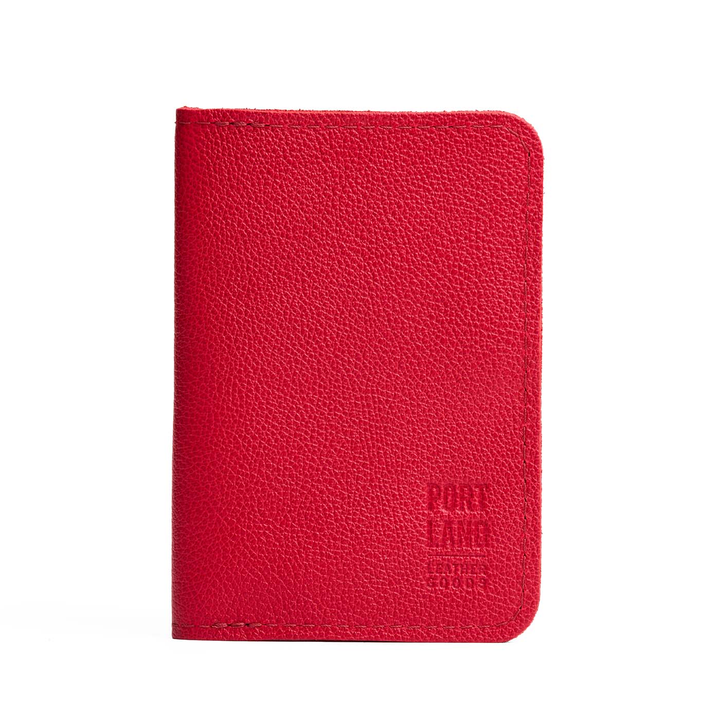 Cherry | Leather passport case with PLG logo