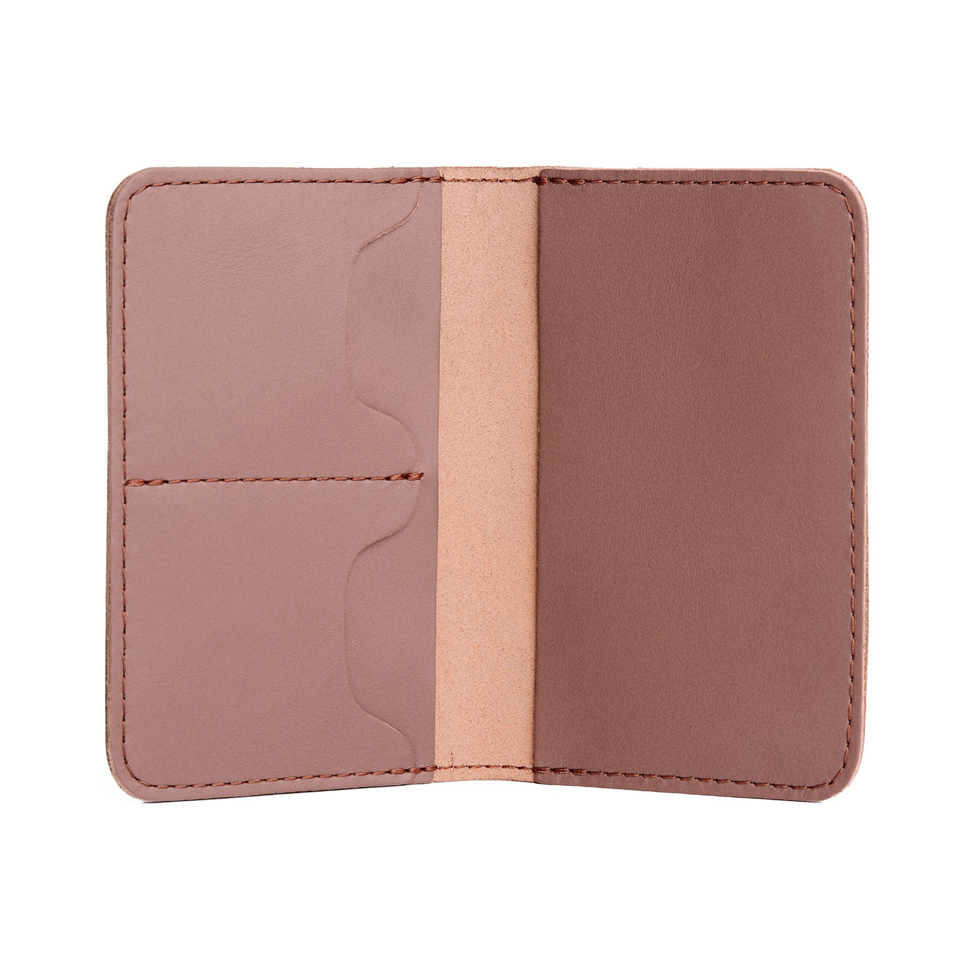 Sunkissed | Leather passport case with PLG logo open shot
