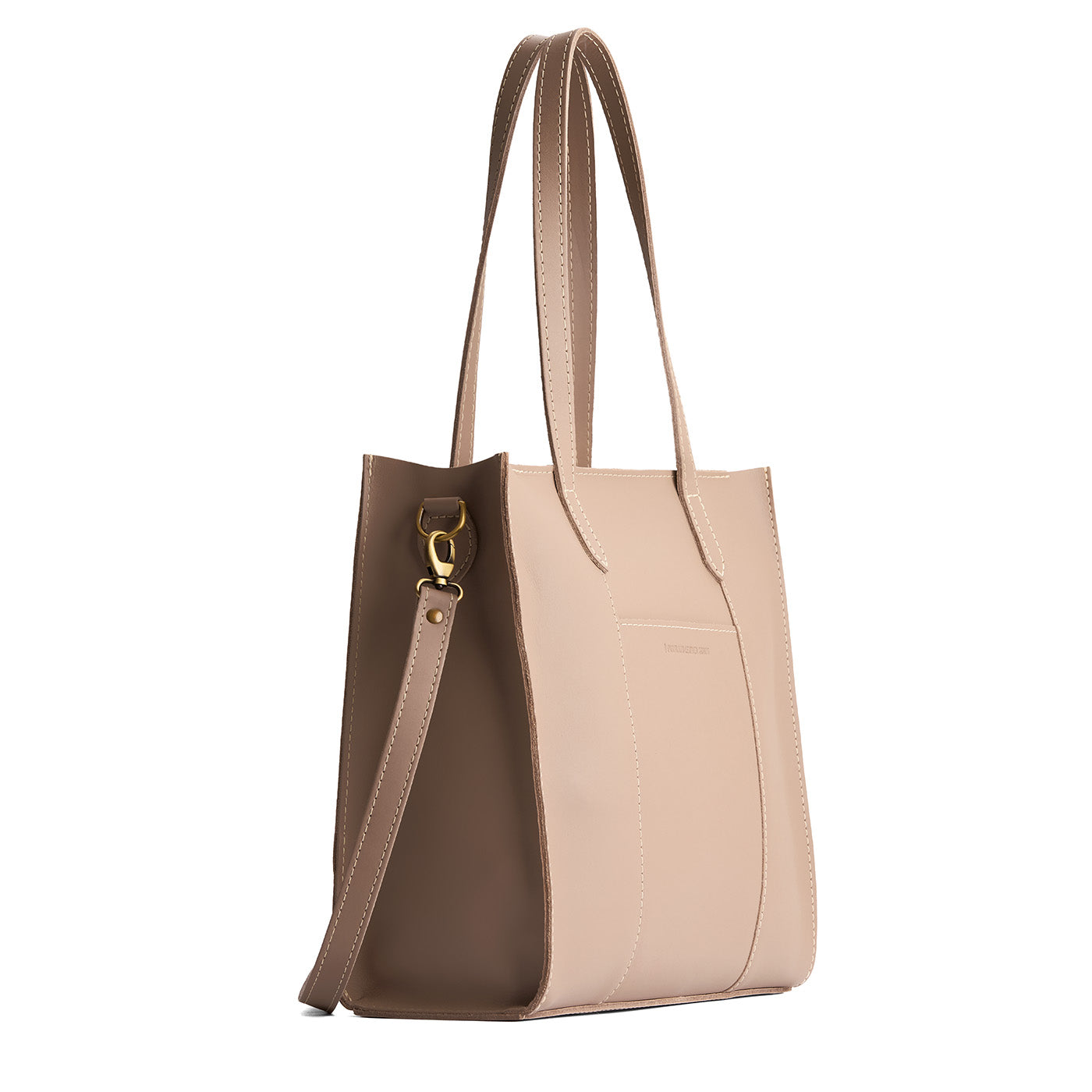 Stone*North/South | Structured large tote bag with overlapping panels and crossbody strap