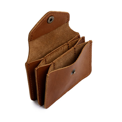 English Tan*Plus | Small leather wallet with snap closure