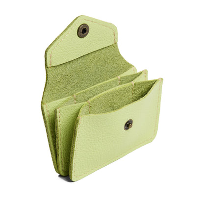 Shadow Lime*Plus | Small leather wallet with snap closure