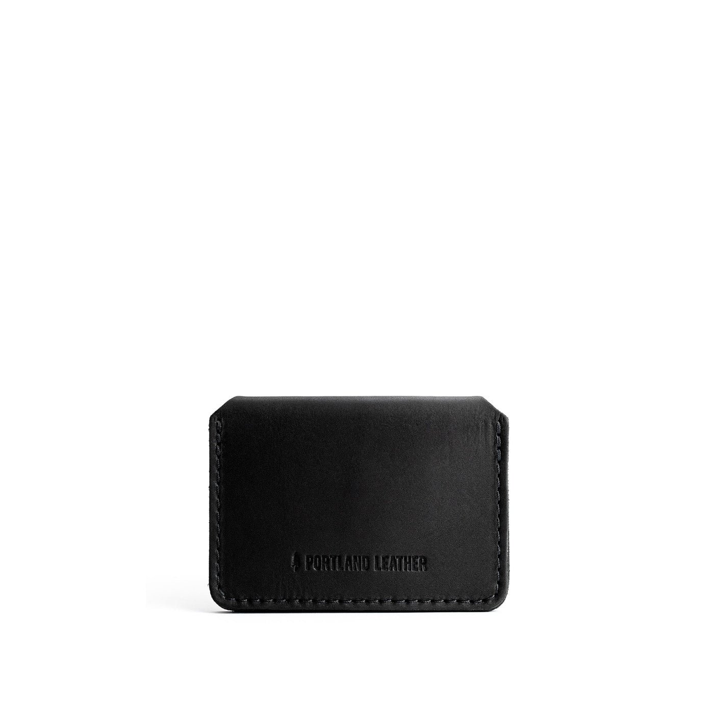 Black | Small leather wallet with snap closure