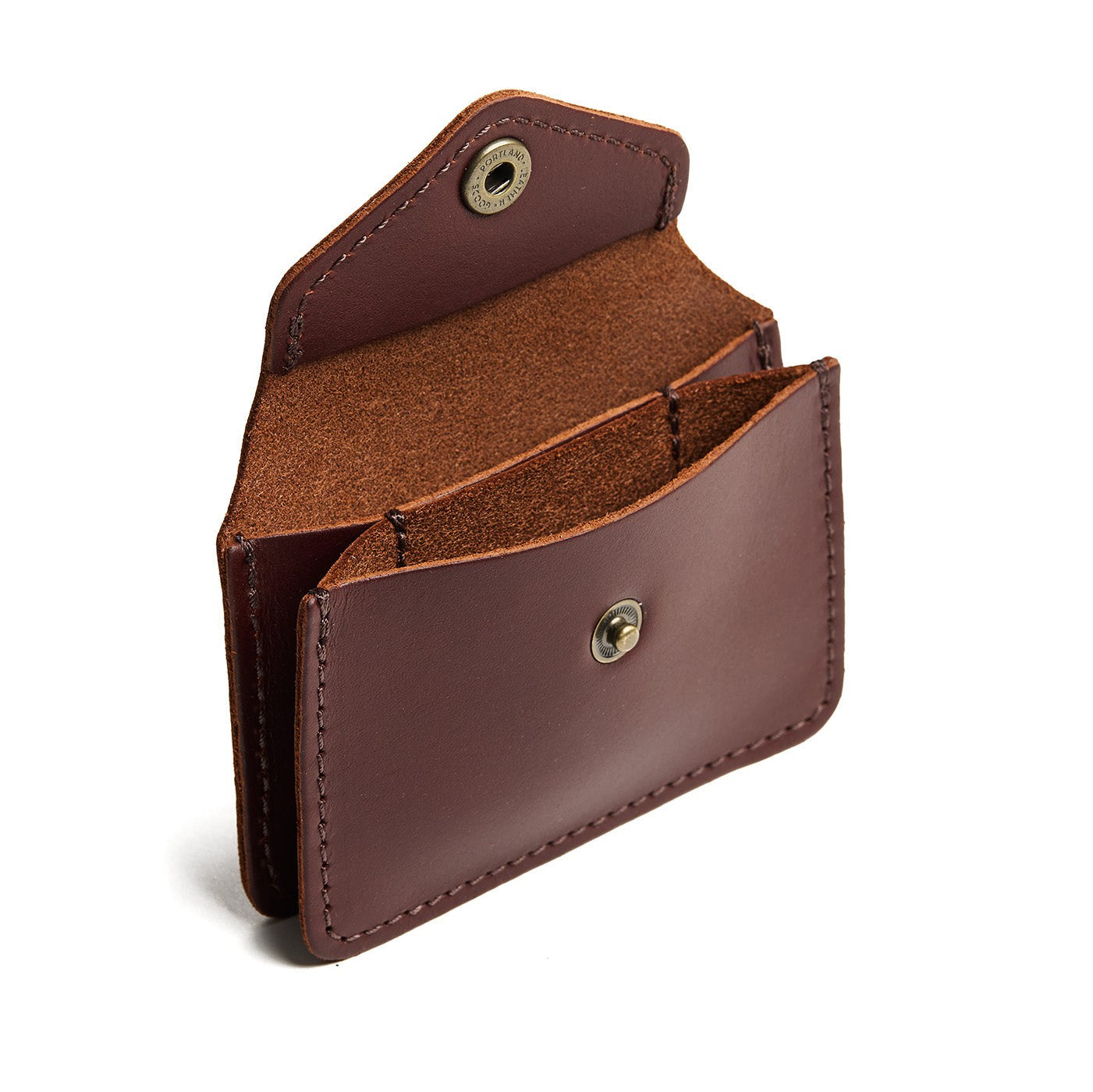 Cognac*Classic | Small leather wallet with snap closure