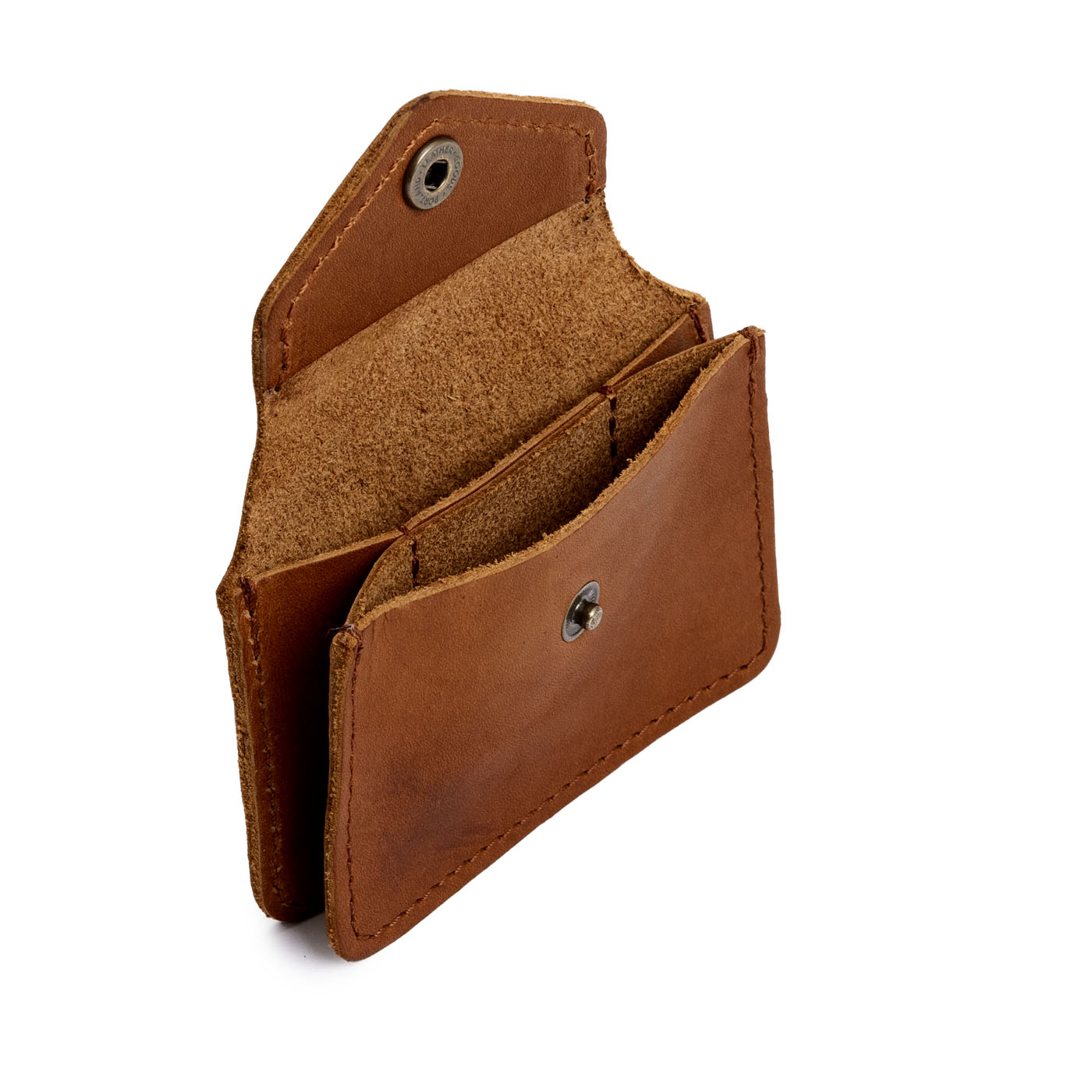 English Tan*Classic | Small leather wallet with snap closure