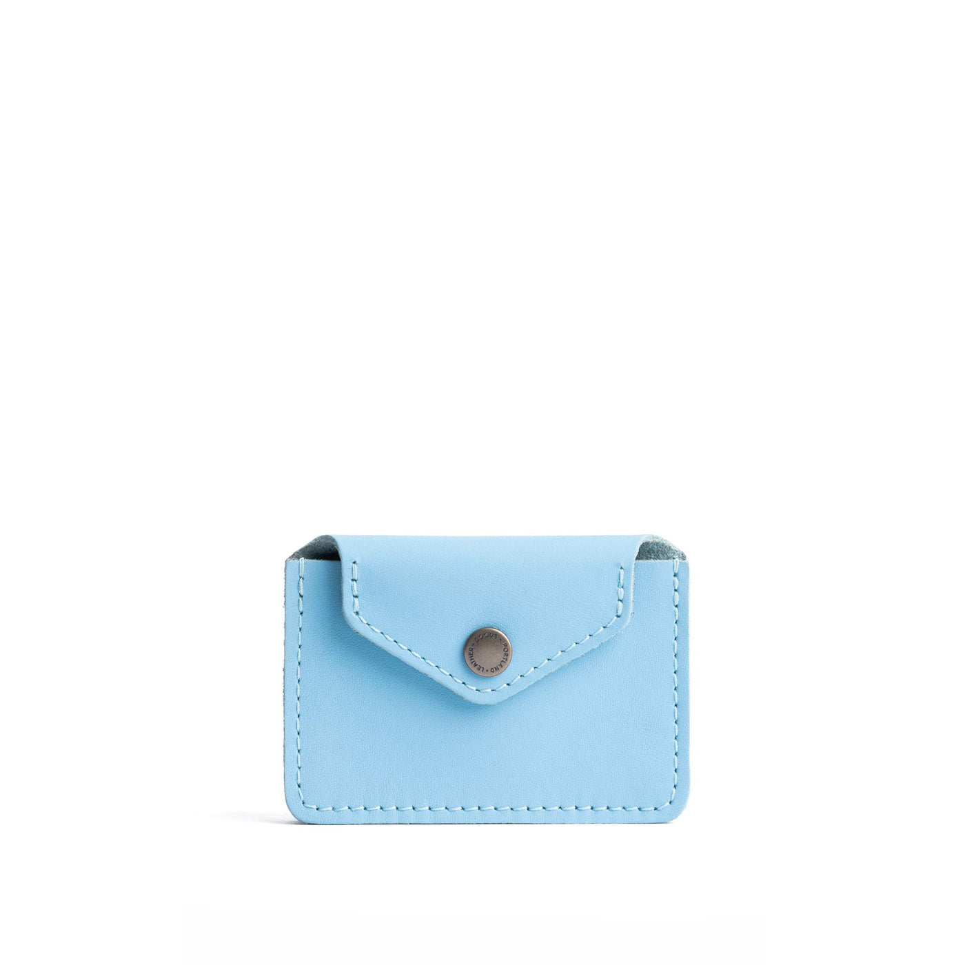 Glacial Blue | Small leather wallet with snap closure