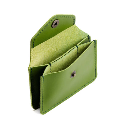 Green Apple*Classic | Small leather wallet with snap closure