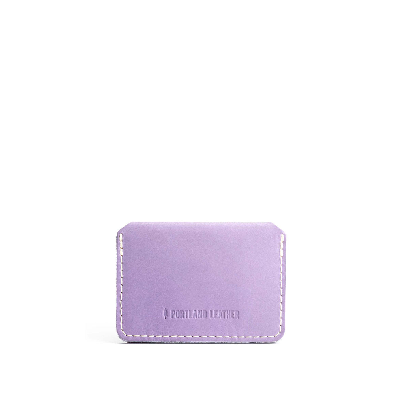 Lavender | Small leather wallet with snap closure