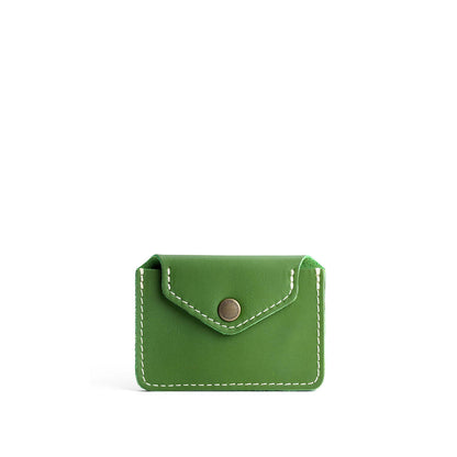 Matcha | Small leather wallet with snap closure