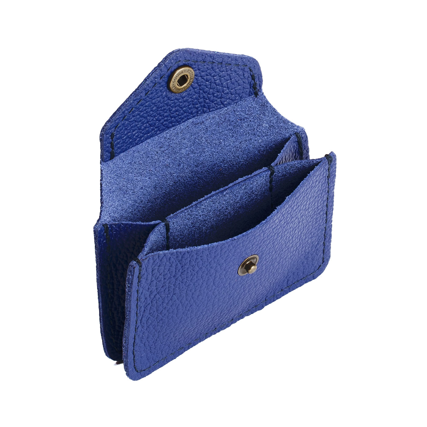 Molino Blue*Classic | Small leather wallet with snap closure