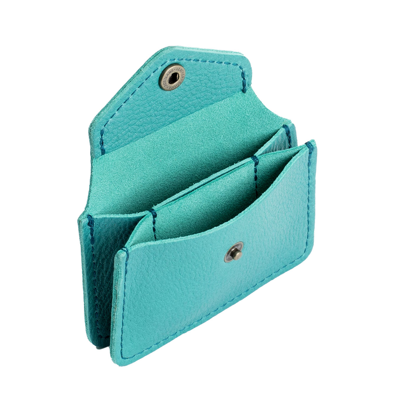 Seafoam*Classic | Small leather wallet with snap closure