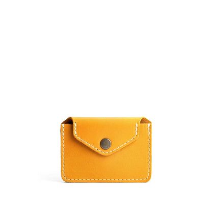 Sunflower | Small leather wallet with snap closure