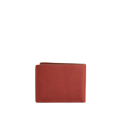 Leather bifold wallet with six geometric card slots