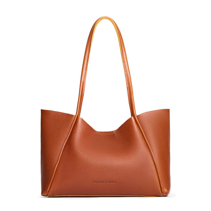 Sienna*Medium | Wide tote with leather straps and snap closure