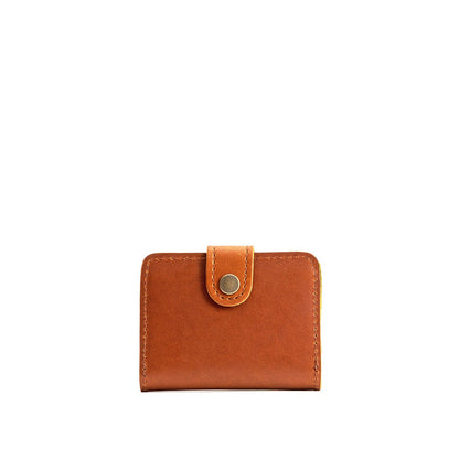 Honey | Small leather wallet with snap closed