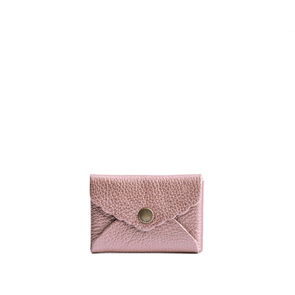 Supernova | Small leather card wallet with scalloped edge