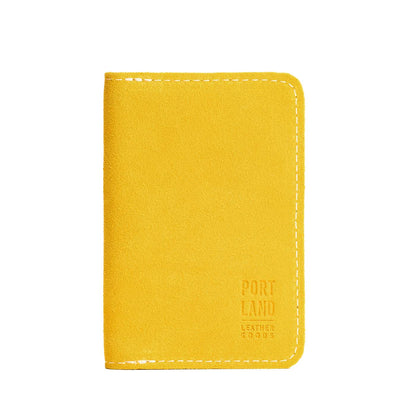 Hello Yellow | Leather passport case with PLG logo
