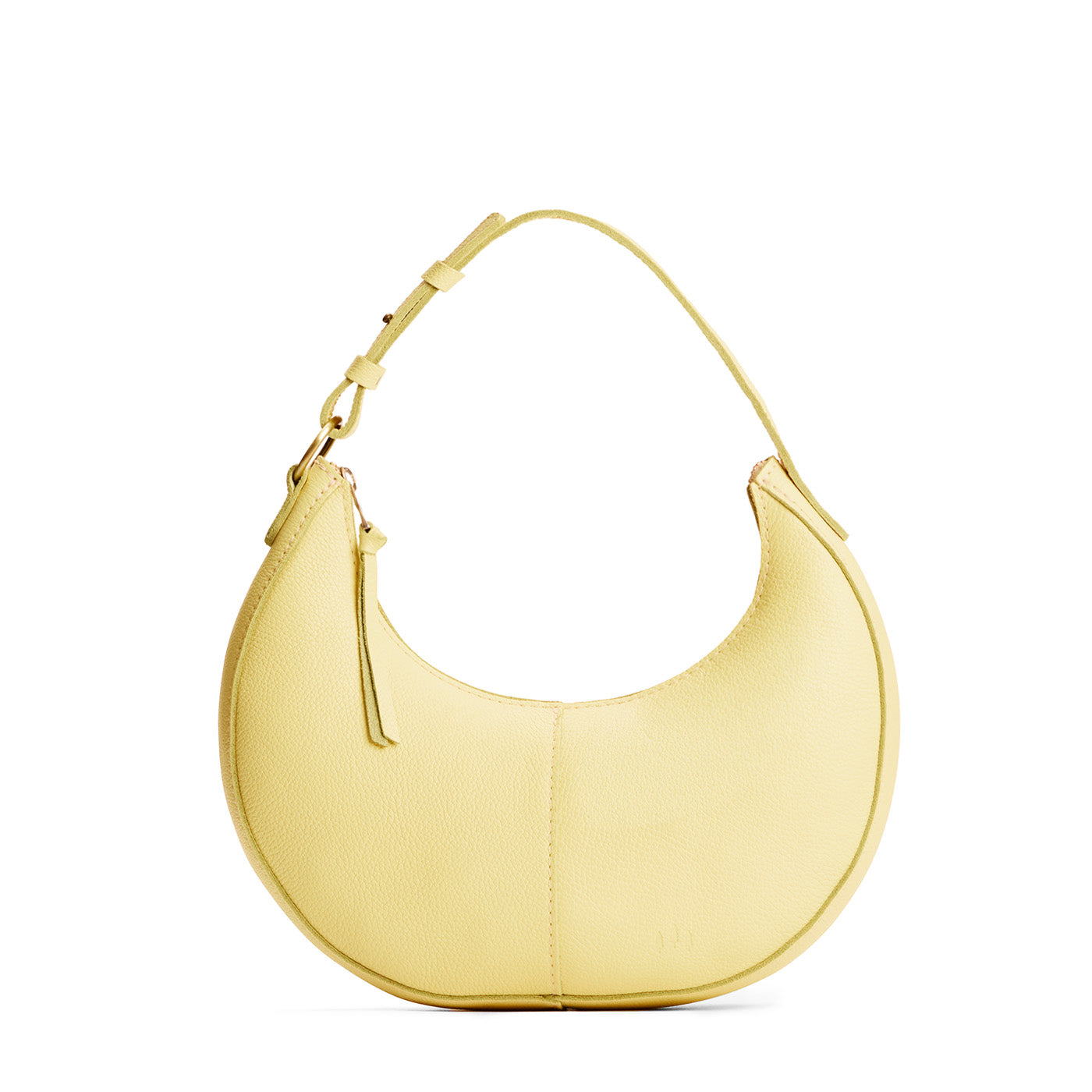 Butter Bliss*Small | Crescent shaped shoulder bag with zipper closure and adjustable strap