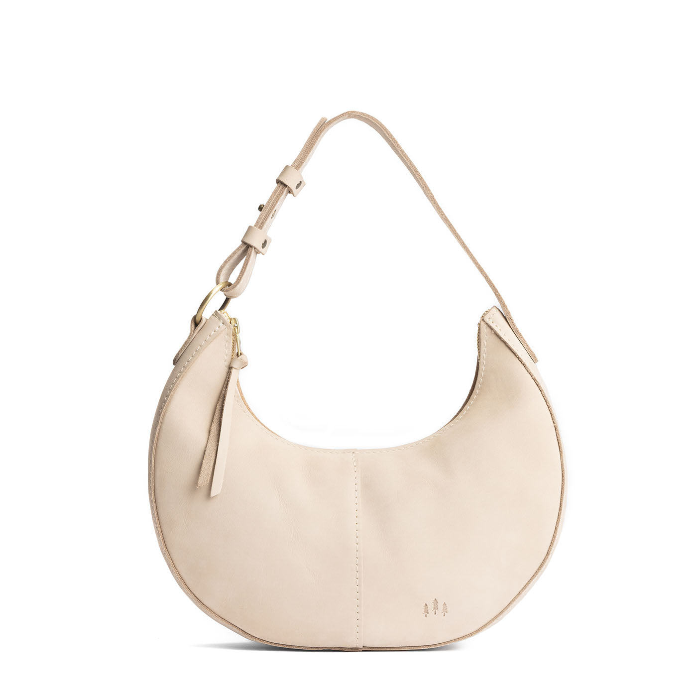 Dragon Bone*Small | Crescent shaped shoulder bag with zipper closure and adjustable strap