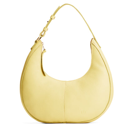 Butter Bliss*Large | Large crescent shaped shoulder bag with zipper closure and adjustable strap