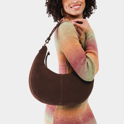 Stagecoach*Large | Crescent shaped shoulder bag with zipper closure and adjustable strap
