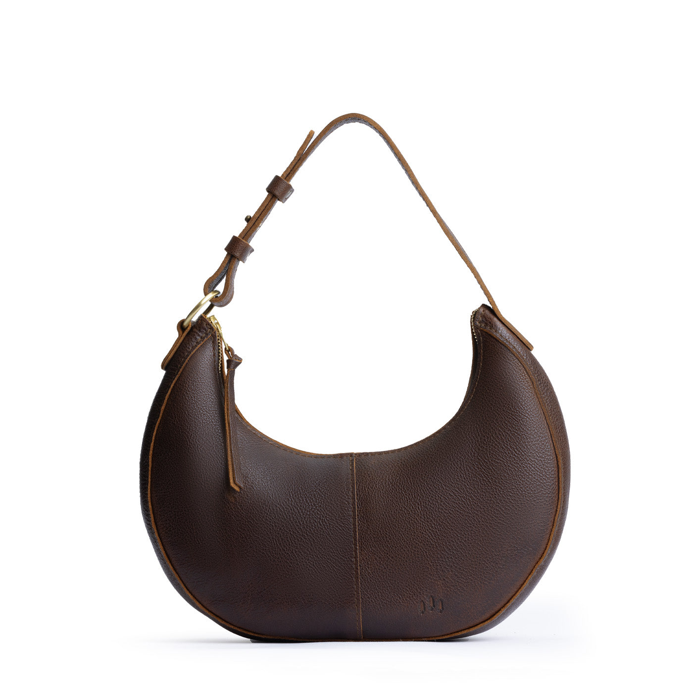 Coldbrew*Small | Crescent shaped shoulder bag with zipper closure and adjustable strap