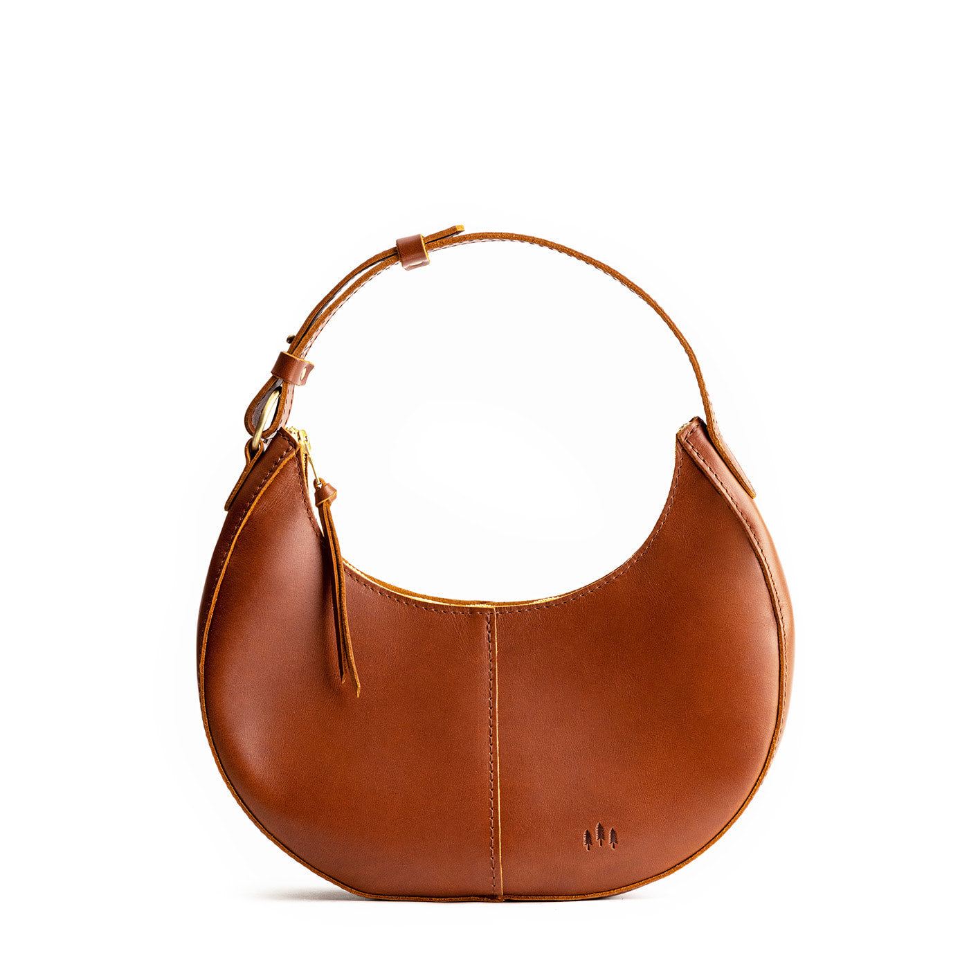 Honey*Small | Crescent shaped shoulder bag with zipper closure and adjustable strap