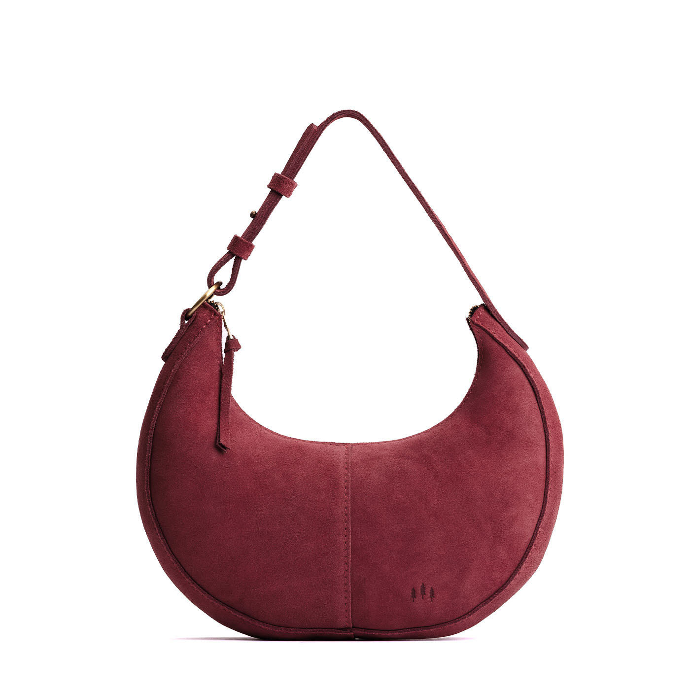 Red Panda*Small | Crescent shaped shoulder bag with zipper closure and adjustable strap