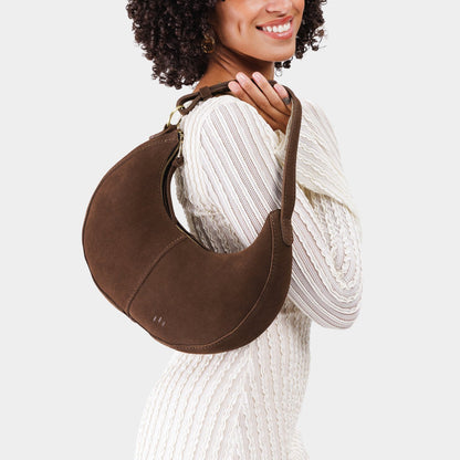 Stagecoach*Small | Crescent shaped shoulder bag with zipper closure and adjustable strap