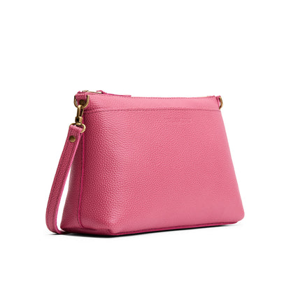 Wild Rose*Large | Zip top petite crossbody bag with detachable strap