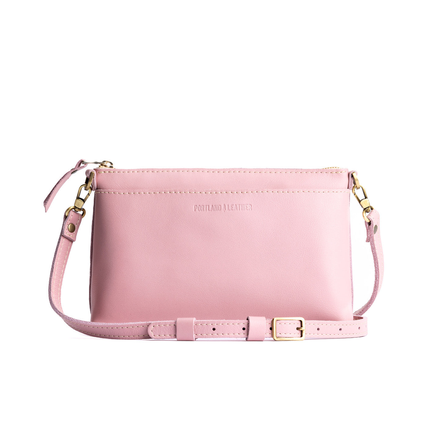 Vintage Pink*Small | Zip top petite crossbody bag with detachable strap