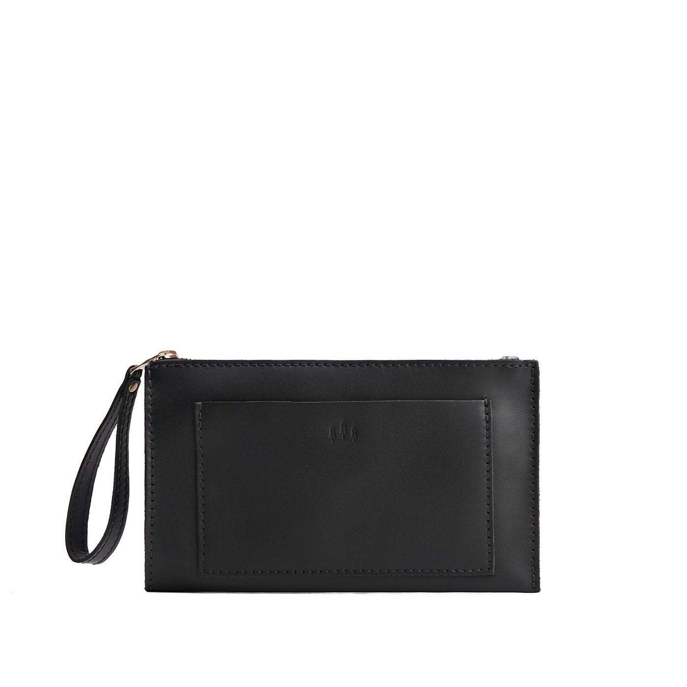 Black*Large | Wristlet pouch with front pocket and zipper closure