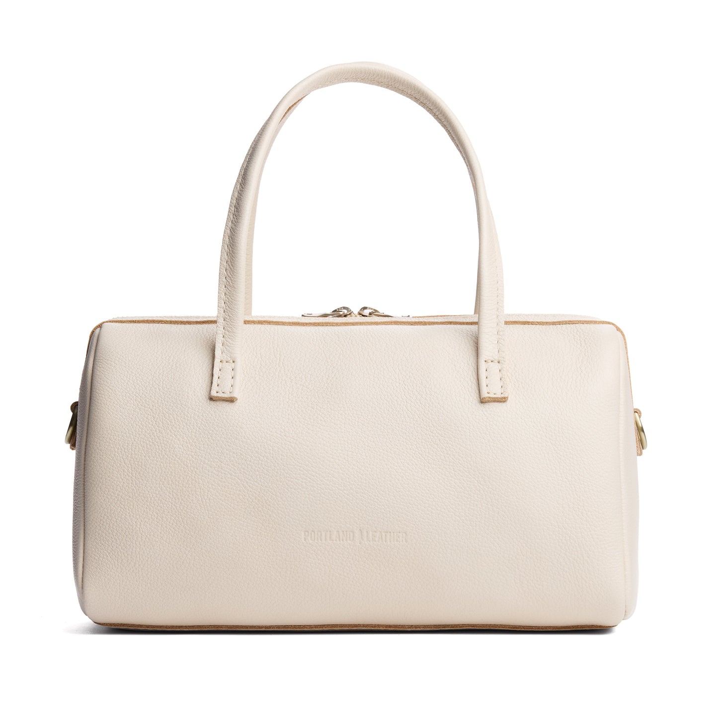 Pebbled Bone*Oversized | Mini duffle shaped handbag with crossbody strap