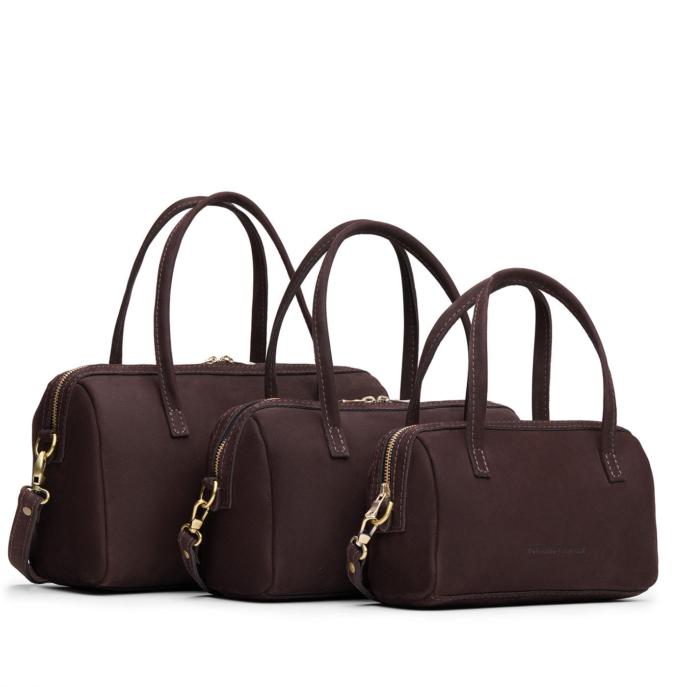 Velvet Brown | Three sizes of Doctor Bag with crossbody straps