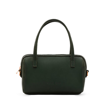Evergreen*Small | Mini duffle shaped handbag with crossbody strap