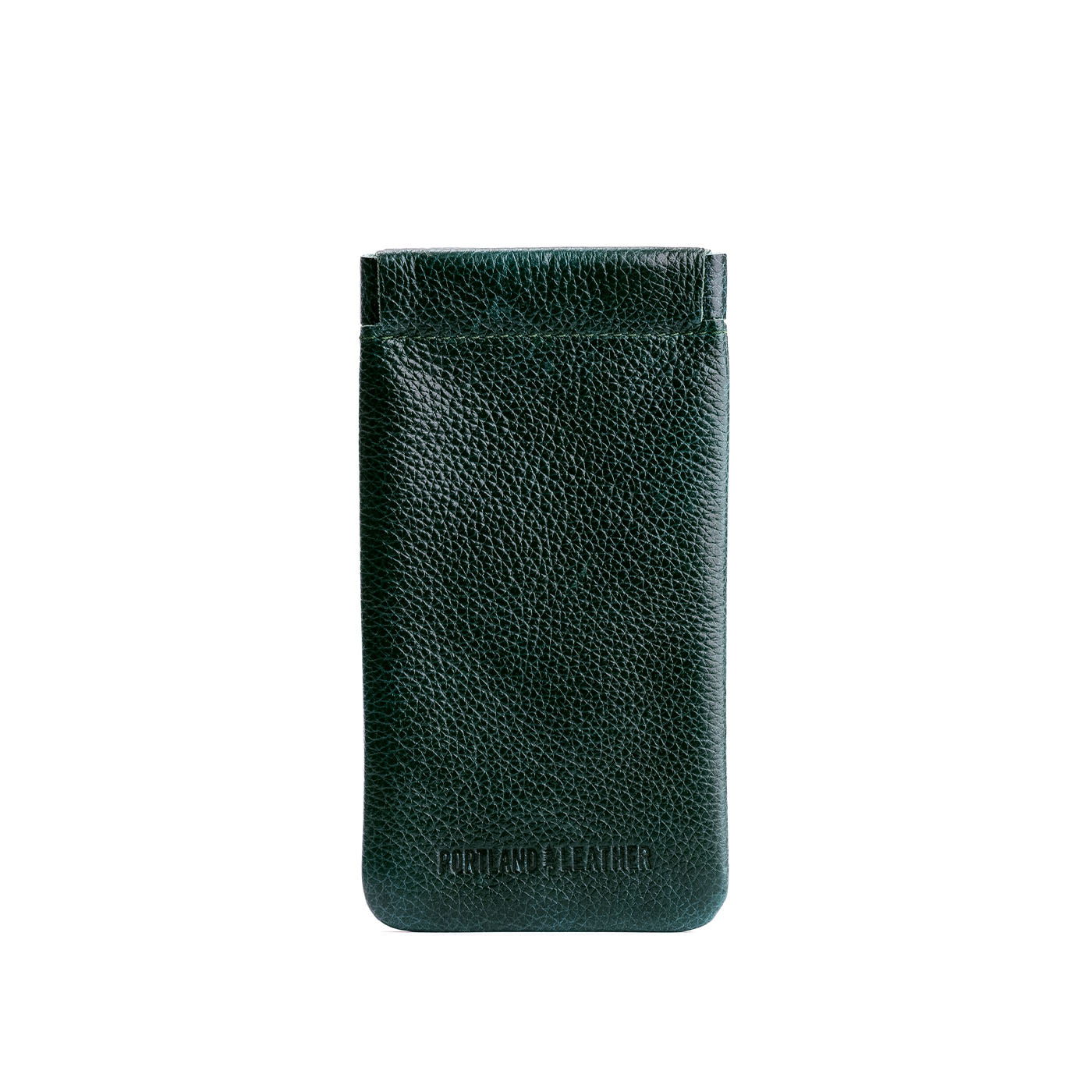 Forest Green | Leather glasses case with hidden metal spring closure