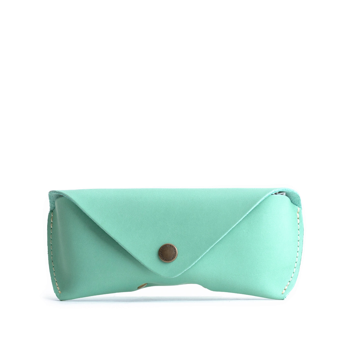 Mint | Leather sunglasses case with snap closure