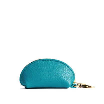 Baja | Taco shaped leather pouch with zipper and swivel lobster clasp on white background