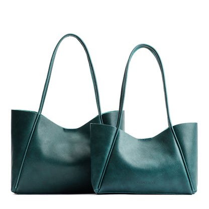 Sea Glass | Side by side comparison of both sizes of wide totes