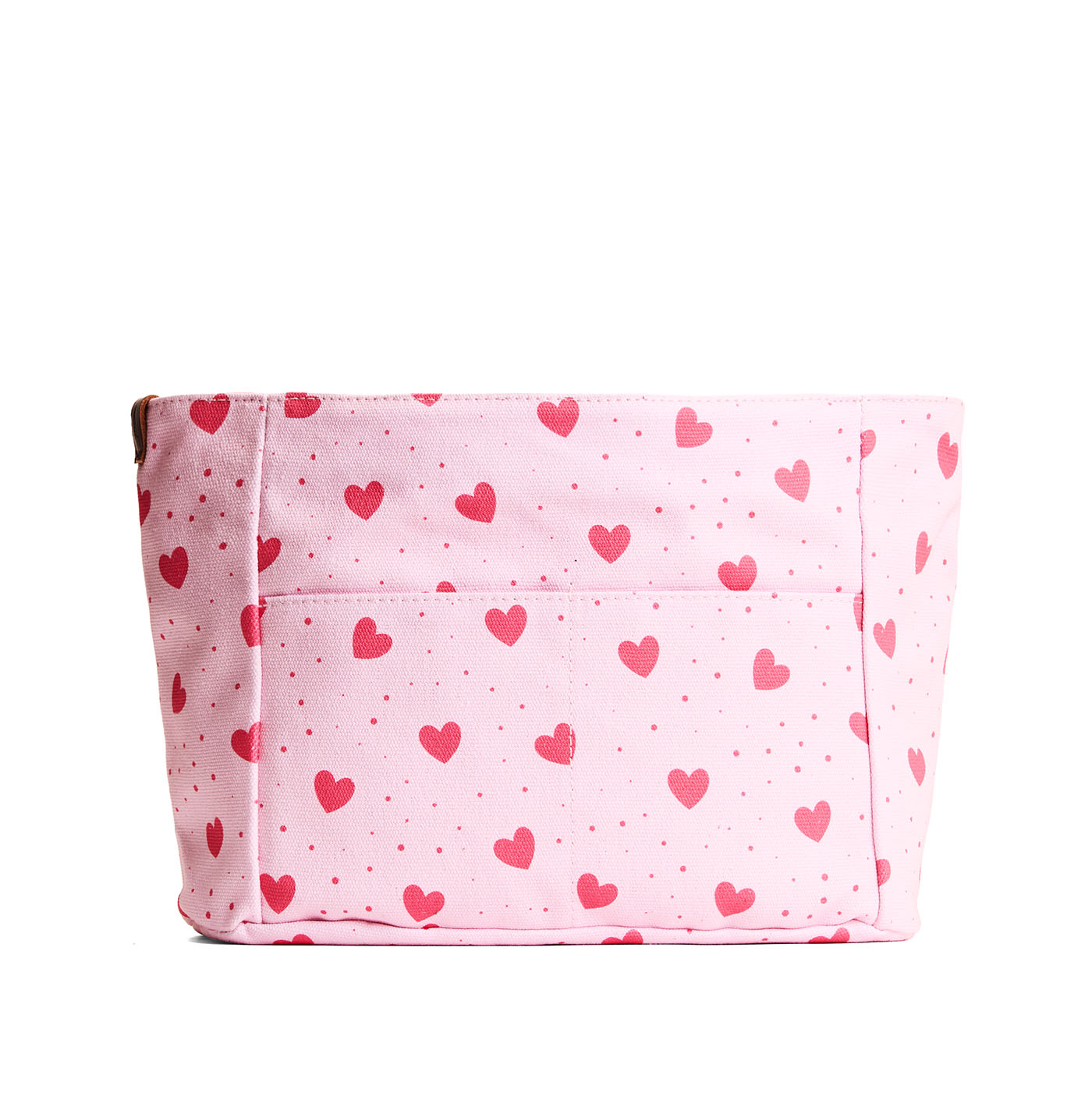Pink Crush*Zipper*Medium | Heart printed canvas organizer with pockets